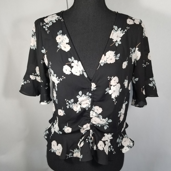 Express Tops - Express Floral top Ruffle Sleeve Top Size Small